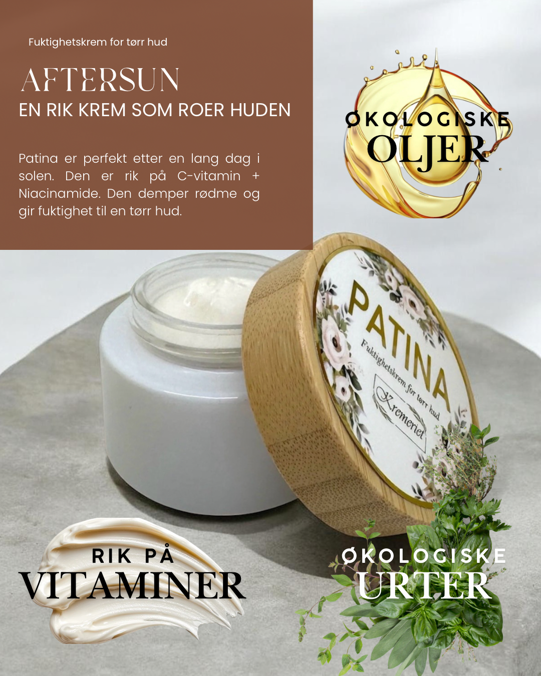 Patina fuktighetskrem for tørr hud